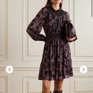 michael kors paisley smocked mini dress